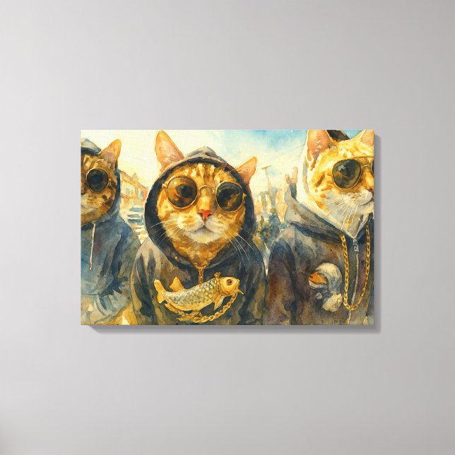 Gangsta Cats Canvas Print (Front)