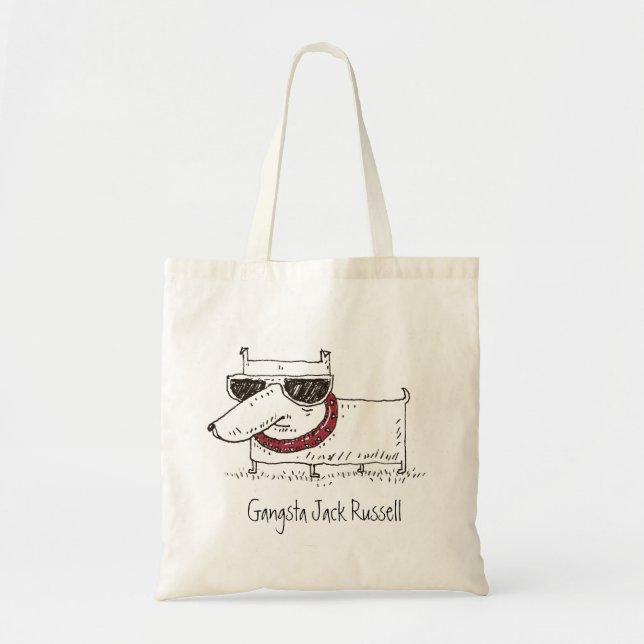 Gangsta fun dog Jack Russell Terrier Tote Bag (Front)