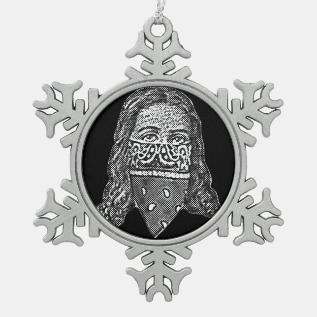 Gangsta Jesus Snowflake Pewter Christmas Ornament (Front)