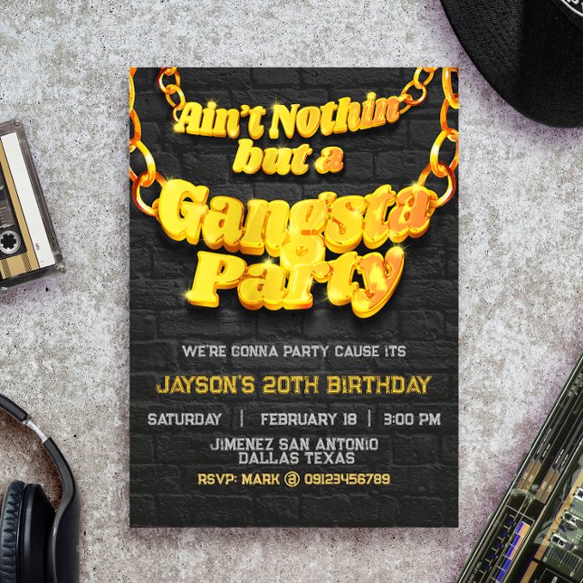 Gangsta Party - Hiphop Theme  Invitation (Creator Uploaded)