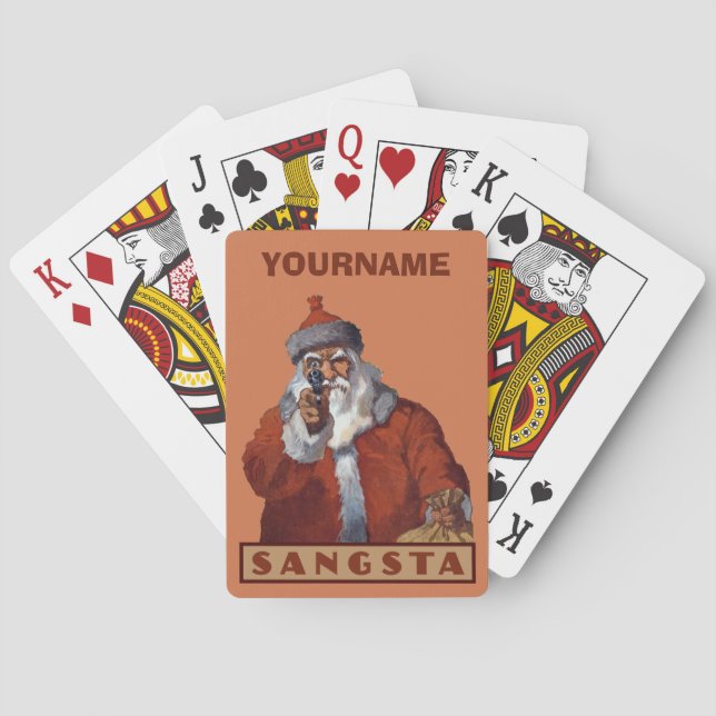 Gangsta Santa custom playing cards (Back)