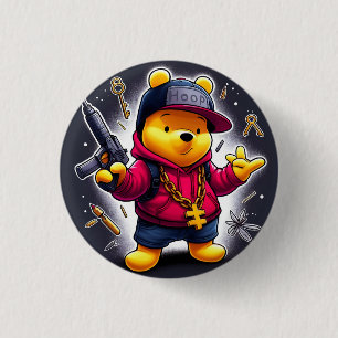 Gangsta Winnie the Pooh 1 Inch Round Button