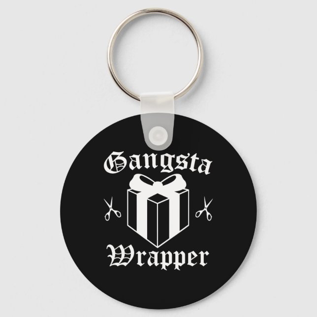 Gangsta Wrapper Christmas Holiday  Keychain (Front)