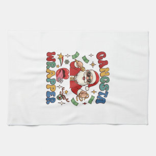 Gangsta Wrapper Christmas Santa Microphone Money Kitchen Towel