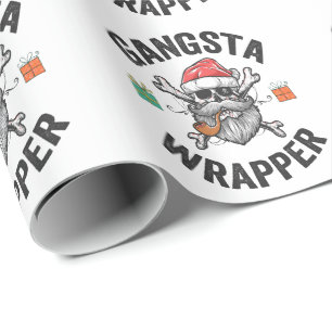 Gangsta Wrapper Funny Christmas Santa Present Gift Wrapping Paper