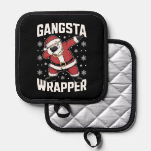 Gangsta Wrapper Funny Dabbing Santa Christmas Pot Holder