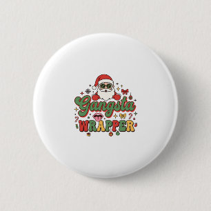 Gangsta Wrapper Santa Christmas 2 Inch Round Button