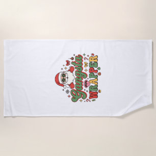 Gangsta Wrapper Santa Christmas Beach Towel