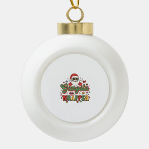 Gangsta Wrapper Santa Christmas Ceramic Ball Christmas Ornament