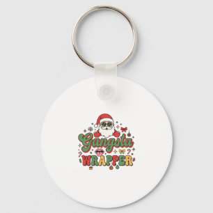 Gangsta Wrapper Santa Christmas Keychain