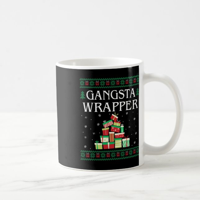Gangsta Wrapper Ugly Sweater Christmas T  Coffee Mug (Right)