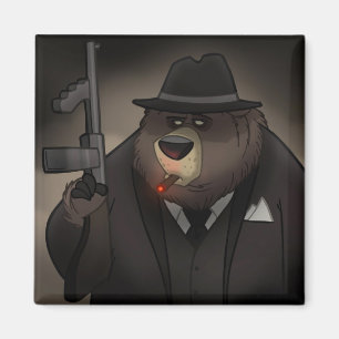 Gangster Bear Magnet