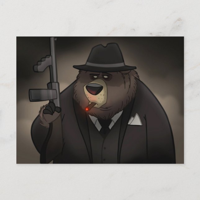 Gangster Bear Postcard (Front)