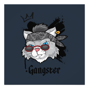 Gangster Cat Street Portrait Photo Print