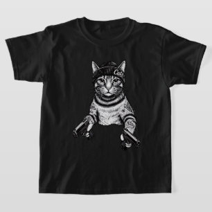 Gangster Cat Tattoo Art Cool Streetwear Kitty T-Shirt
