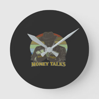 Gangster counting cash round clock