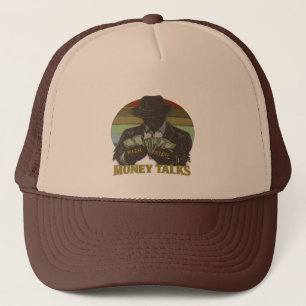 Gangster counting cash trucker hat