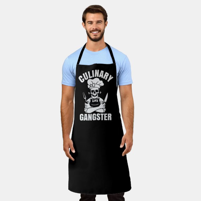 Gangster culinaire Grand tablier noir (Porté)