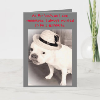 Gangster French Bulldog Filthy Animal Christmas Card