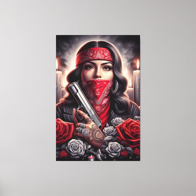 Gangster Girl Hip Hop chicano art  Canvas Print (Front)