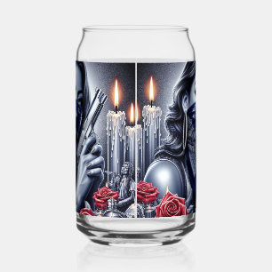 Gangster Girl Hip Hop chicano art Design Can Glass