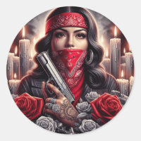 Gangster Girl Hip Hop chicano art graphic