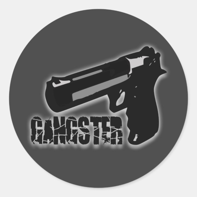 Gangster Gun Classic Round Sticker (Front)