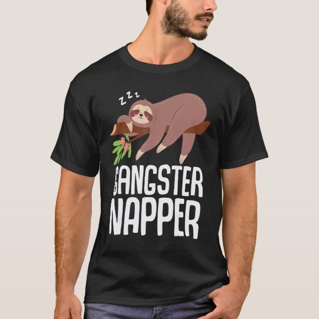 Gangster Napper Sloth Sleeping T-Shirt (Front)