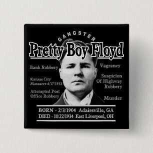Gangster Pretty Boy Floyd 2 Inch Square Button
