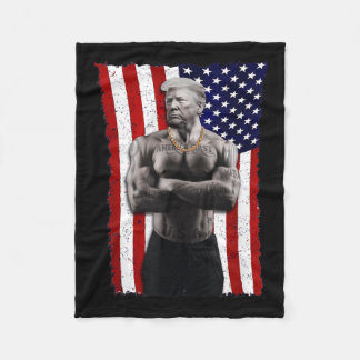 Gangster Pro Donald Trump Tattoo Republican Americ Fleece Blanket
