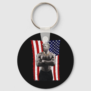 Gangster Pro Donald Trump Tattoo Republican Americ Keychain