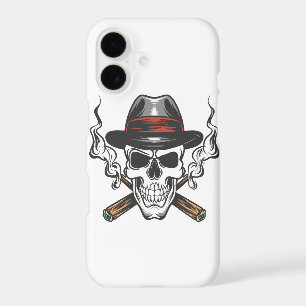 Gangster skull with fedora hat