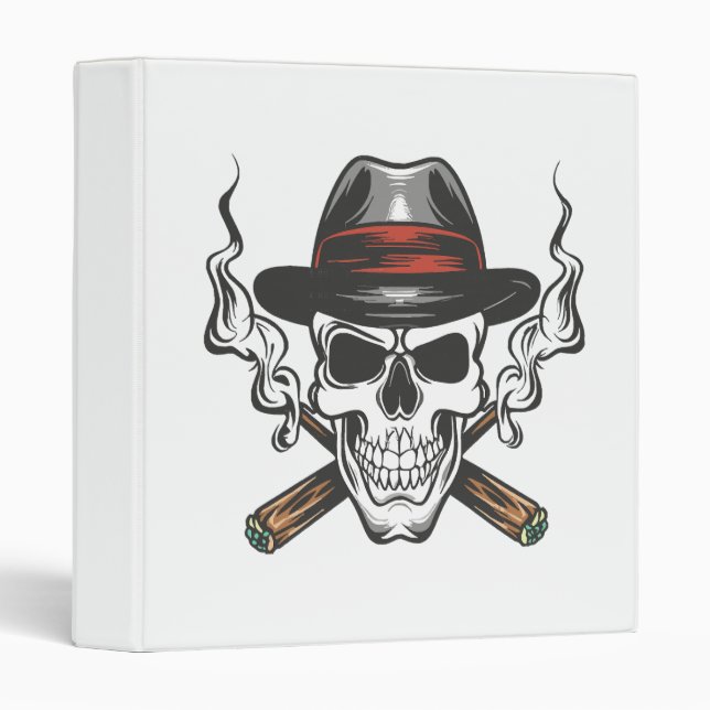 Gangster skull with fedora hat binder (Front/Spine)