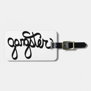 gangster-typography luggage tag