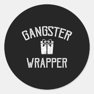 Gangster Wrapper Rapper Christmas  Classic Round Sticker