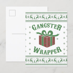 Gangster Wrapper Ugly Sweater Postcard