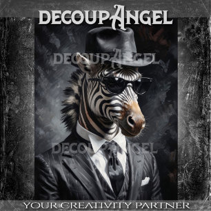 Gangster Zebra #1 Decoupage Tissue Paper