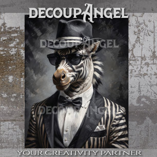 Gangster Zebra #2 Decoupage Tissue Paper