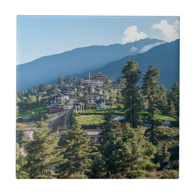 Gangtey Goemba Buddhist monastery , central Bhutan Tile (Front)