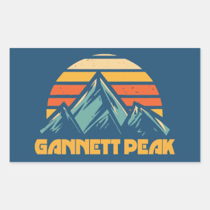 Gannett Peak Retro Turquoise Sticker