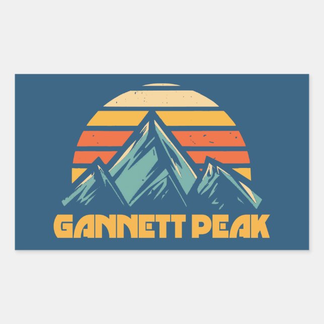 Gannett Peak Retro Turquoise Sticker (Front)