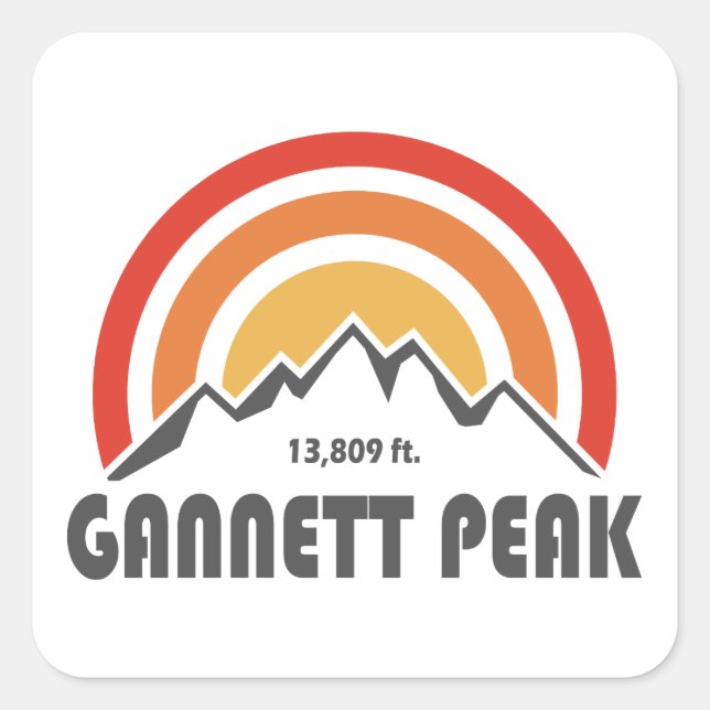 Gannett Peak Square Sticker (Front)