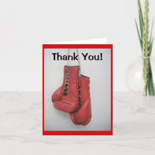 Gants de boxe, cartes de Merci