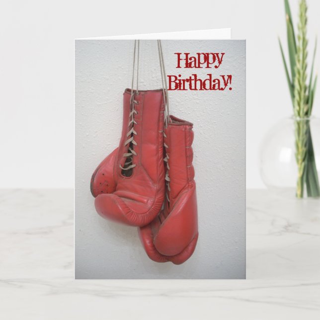 Gants de boxe de carte de joyeux anniversaire (Devant)