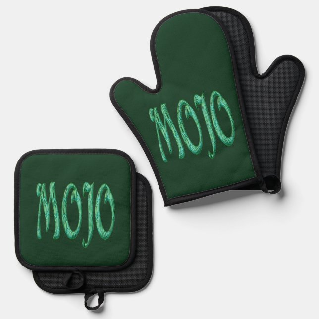 Gants de four en silicone vert Mojo ensemble de de (Recto/Verso)