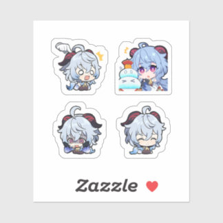 Ganyu Genshin Impact 4 Pack Sticker Sheet Extra Pa