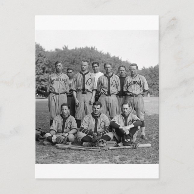 GAO of the PO Baseball Team, 1920s Postcard (Front)