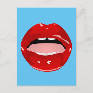 Gap tooth girl 'red lips" POSTCARDS