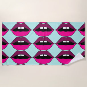 GAP TOOTHED GIRL PINK LIPS Beach Towel