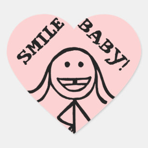 Gap toothed girl, Smile Baby! Stickers